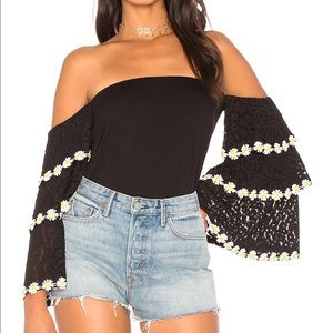 VaVa by Joy Han Off the Shoulder Black Top